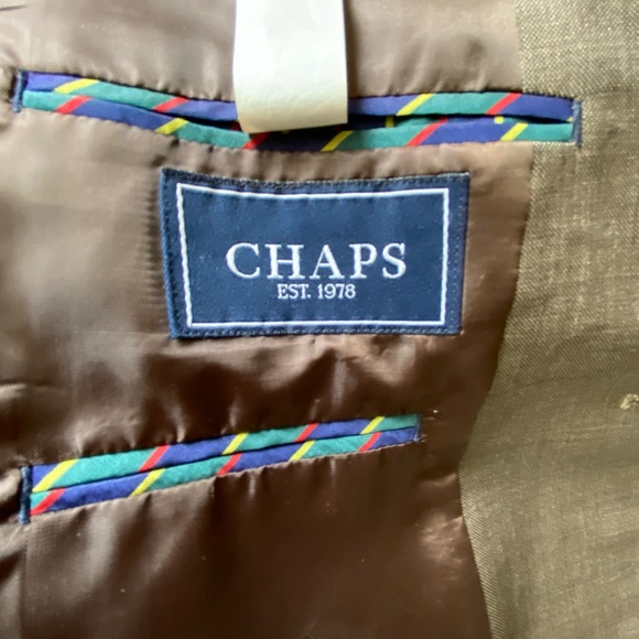 Chaps Mens Brown Black Blend Wool Business Formal Blazer- Sz-48R - Picture 10 of 16